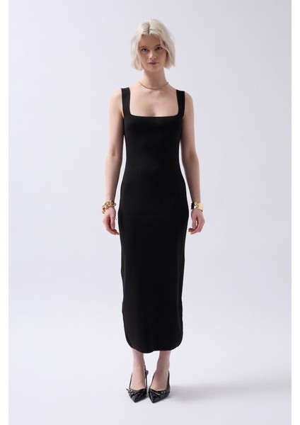 Kalın Askılı Midi Elbise fiyatları