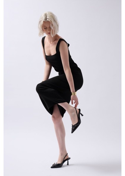 Kalın Askılı Midi Elbise fırsatları