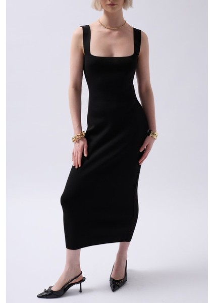 Kalın Askılı Midi Elbise indirimleri