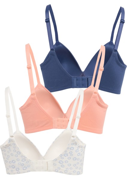 3'lü Balensiz Pamuklu T-Shirt Sütyeni Seti