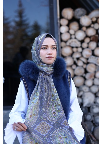 Etnik Desen Pamuk Ipek Şal