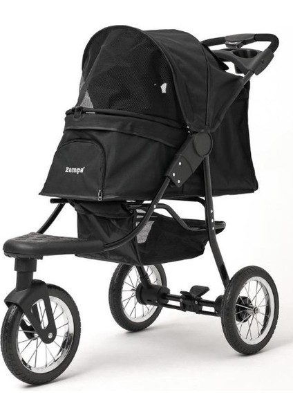 Ricciardo SP05CS-B Siyah Kedi Köpek Arabası - Geniş Iç Hacim, Katlanabilir ve Güvenli