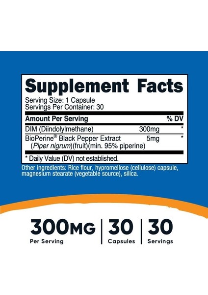 cost Dım Diindolylmethane 300MG 30 Caps fiyatları