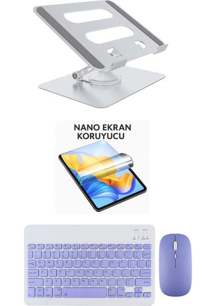 iPad 10.2 9.nesil Uyumlu Stand Ekran Koruyucu Klavye Mouse Set