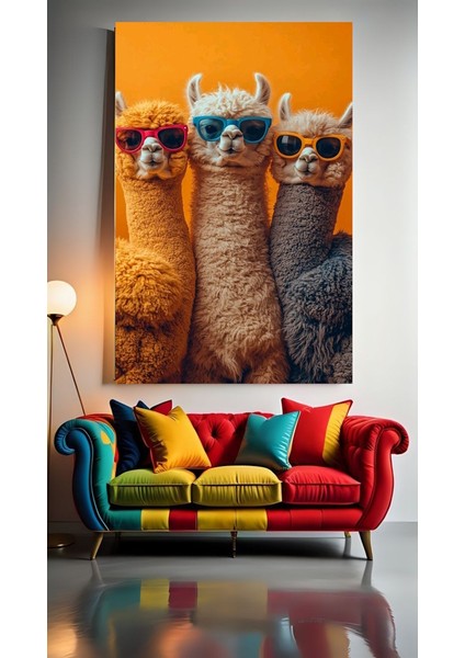 Kanka Lamalar V2 Ev Duvar Salon Güzellik Salonu Ofis Dükkan Dekarasyon Kanvas Tablo