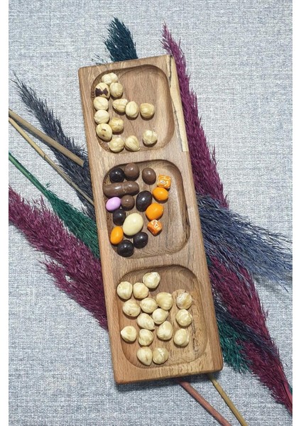 3 Bölme Kay?n Ahşap G?da Sertifikal? Baharatlık