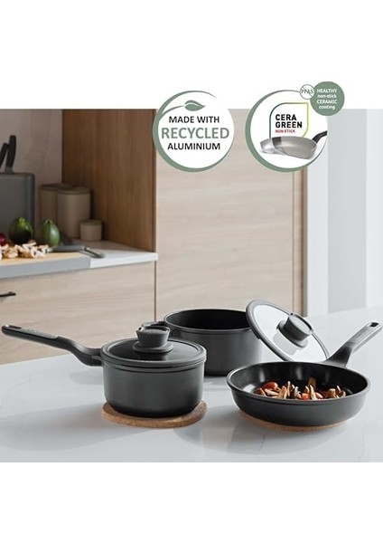 Stone Yapışmaz Kapaklı Alüminyum Döküm Sos Tenceresi 18 cm fiyatları