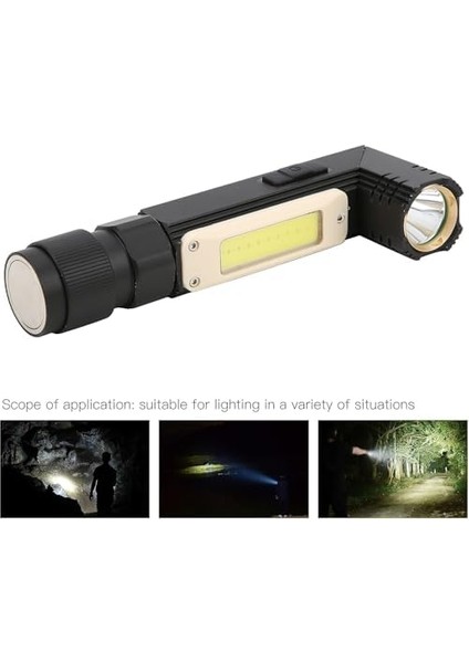 USB Şarjlı Katlanabilir Metal LED El Feneri - 5W + Cob, 800 Lümen, 360° Mıknatıslı Taban, 90° Döner Başlık, Kırmızı Flaşör, Kalem Klipsli - Kamp, Tamir, Acil Durum Için fiyatları