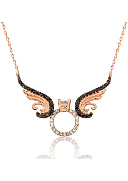 Kanatlı Tektaş 925 Ayar Gümüş Kolye