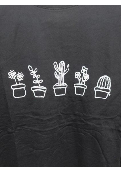 Önü Baskılı Oversize Kadın T-Shirt Bisiklet Yaka fiyatları