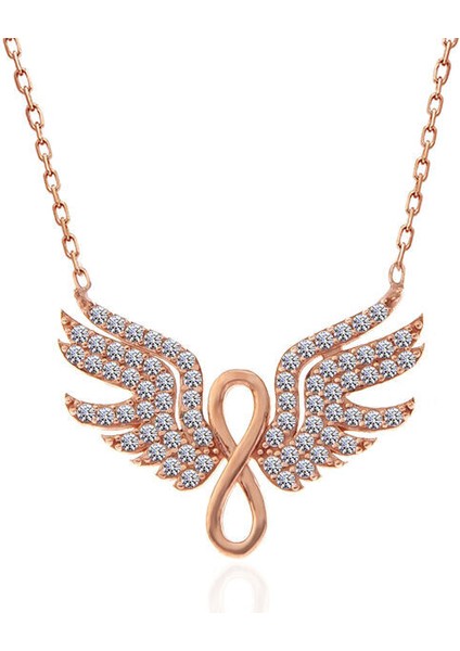 Rose Melek Kanadı 925 Ayar Gümüş Kolye