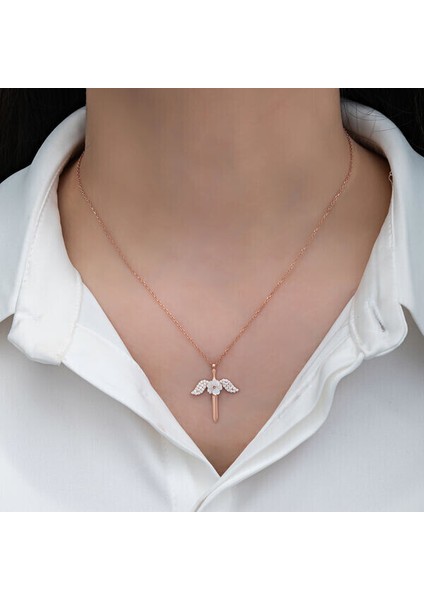 Manolya Çiçegi Melek 925 Ayar Gümüş Kolye