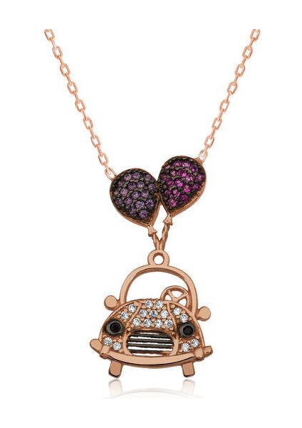 Balonlu Araba 925 Ayar Gümüş Kadın Kolye