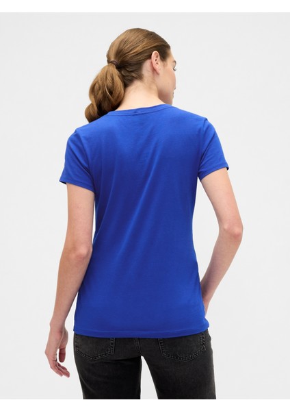 Kadın Koyu Mavi Gap Logo T-Shirt fırsatları