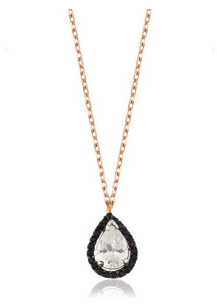 Beyaz Damla 925 Ayar Gümüş Kadın Kolye