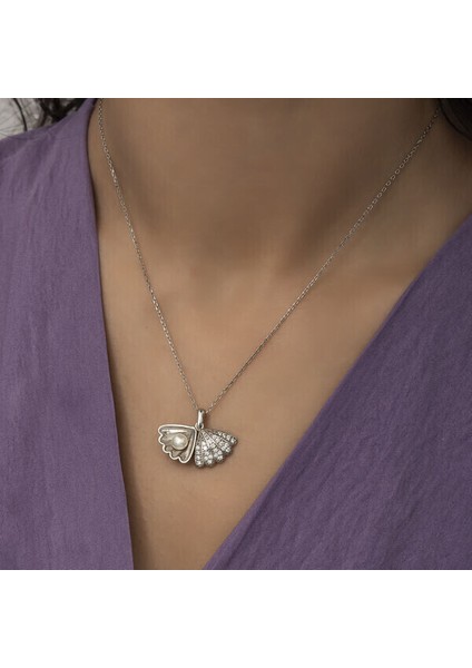 Incili Istiridye 925 Ayar Gümüş Kadın Kolye