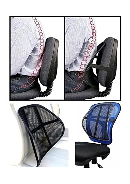 Concept Fileli Ortopedik Oto Bel Sırt Destek Minderi Destekli Ayarlanabilir Terletmeyen Araba Ofis Koltuk Sandalye Sırt Dayama Filesi, Luti Concept, Siyah, 42 modelleri