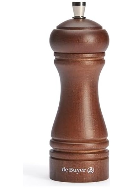 345 Tuz Değirmeni Büyük Tuz Beyaz Kayın Işlemeli/paslanmaz Çelik Değirmeni Koyu Mavi 14 cm