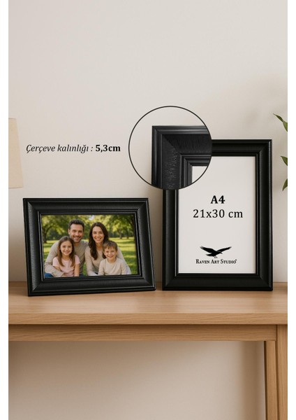 Madame A4 Ebat 21CM x 30CM Resim Fotoğraf Belge Poster Evrak Çerçevesi Korumalı Kırılmaz Pleksi Cam