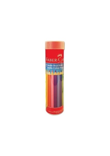 Faber Castell Jumbo Üçgen Kuruboya Kalemi 12"li Metal Tüp 5173116615