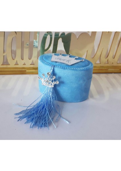 30 Adet Taç Süslemeli Pleksi Isimlikli Kutu, Bebek Şekeri, Şık ve Özel Tasarım.