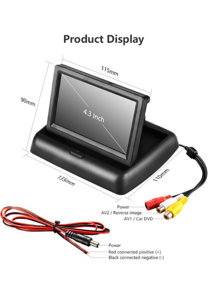 Araç Geri Görüş Kamerası | DS-4400 4.5″ Monitör 1080P Full Hd, 120° Geniş Açı, Gece Görüşlü, Universal Uy. indirimleri