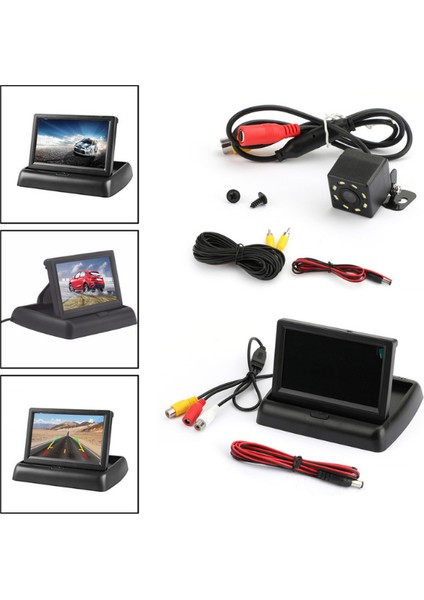 Araç Geri Görüş Kamerası | DS-4400 4.5″ Monitör 1080P Full Hd, 120° Geniş Açı, Gece Görüşlü, Universal Uy.