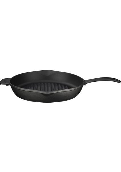 Döküm Yuvarlak Izgara Tava, Metal Kulplu, Konkav Taban, 28 cm