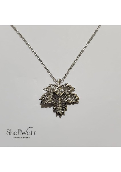 Silver Vein 925 Ayar Gümüş Taşlı Yaprak Formunda Kadın Kolye fiyatları
