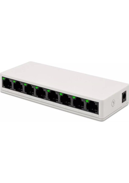 8 Port Switch LED Işıklı RJ45 100MBPS Ethernet Internet Dağıtıcı Ağ Hub Ev Ofis Için (8 Adet 100MBPS RJ45 Port)