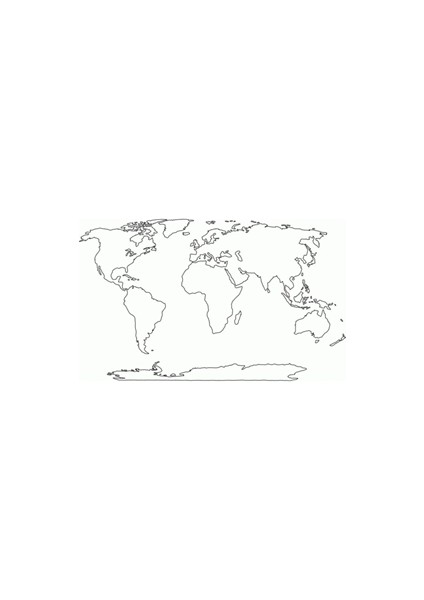 Panda 110X56 cm Dilsiz Dünya Haritası Kağıt Tahta PAN776