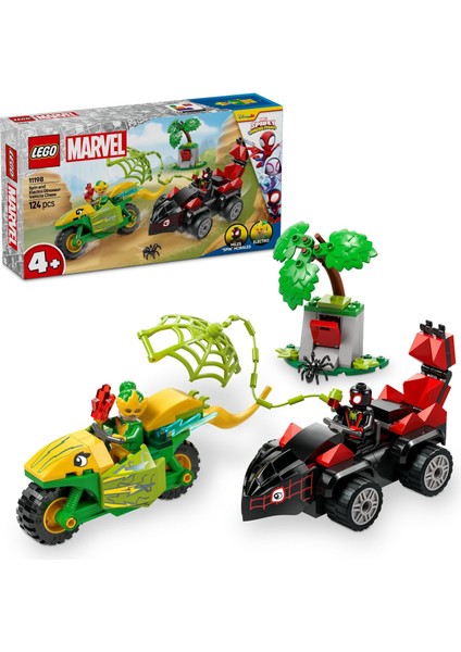 | Spidey ve Inanılmaz Arkadaşları Spin ve Electro Dinozor Aracı Takibi 11198-4 Yaş ve Üzeri Erkek ve Kız Çocuklar Için Yaratıcı Oyuncak Yapım Seti (124 Parça)