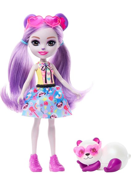 Glam Party Pemma Panda - En Iyi Hayvan Dostu Mandallı Bebek, Sevimli Ayı Kulakları ve Çıkarılabilir Etek, 4 Yaşından Büyük Çocuklar Için Harika Bir Hediye, HNT58