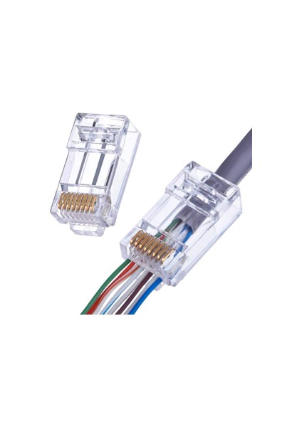 Apronx Apx-Ezplug Yeni Nesil Delikli Cat6 RJ45 100'LÜ