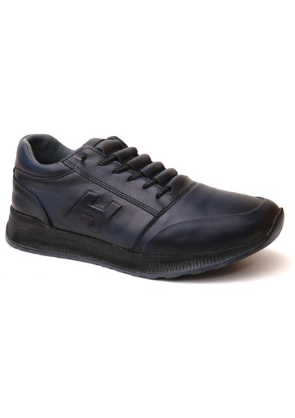 Lacivert Deri Erkek Spor modelleri