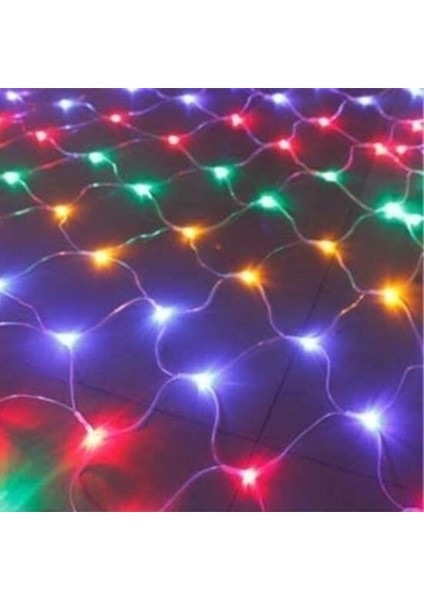 Buffer® 1x2 Metre Dekoratif File Ağ Perde 192 LED 8 Animasyonlu Farklı Işık Modu Rgb Fişli