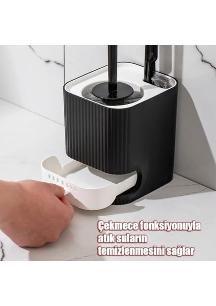 2038 Pratik Temizlik Tuvalet Fırçalığı Banyo Tuvalet Fırçası Wc Fırçası - Siyah Beyaz modelleri