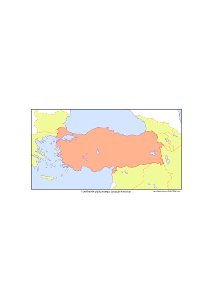 Odak A3 Türkiye-Dünya Siyasi Çift Taraflı Dilsiz Harita