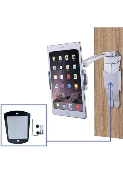 Buffer® 360 Derece Dönebilen Mutfak Masaüstü Telefon Tablet Tutucu Ayarlanabilir Esnek Ayaklı Metal