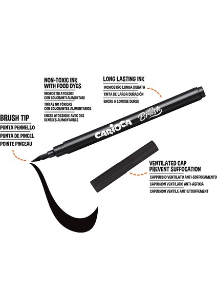 Carioca Keçeli Boya Süper Brush Fırça Uçlu 10'lu 42937 fırsatları