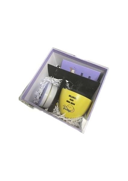 Bam Kutulu Hediye Seti (Kupa+ Mum+ Not Defteri)