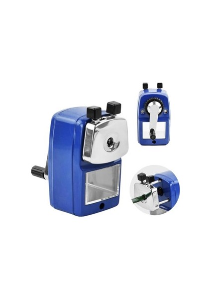 Mas Masaüstü Kollu Kalemtraş Metal Gövde Lacivert 6730