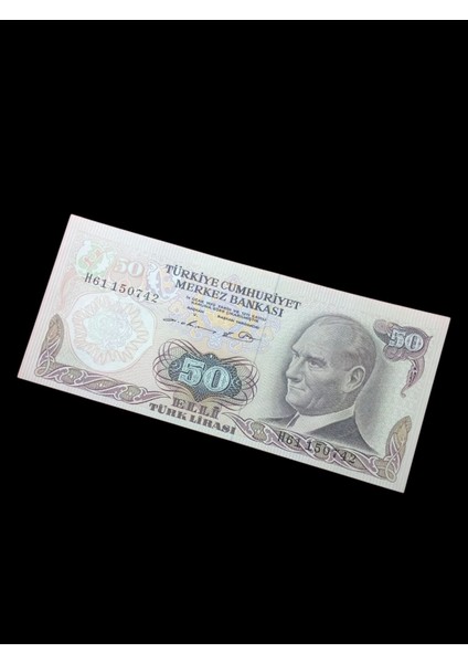 H Serisi 6. Emisyon 50 Türk Lirası Çil Kondisyon Kağıt Koleksiyon Para Antika Hobi Hediye