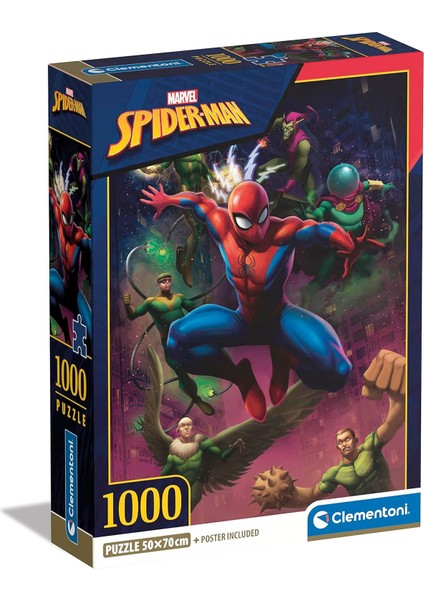 39768 Spiderman, Yapboz 1000 Parça, Yetişkinler ve Çocuklar Için, 10 Yaşındaki Tüm Aile Için Beceri Oyunu, Çok Renkli