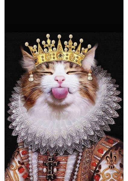 Kraliyet Kedisi V1 Ev Duvar Salon Güzellik Salonu Ofis Dükkan Dekarasyon Kanvas Tablo fiyatları
