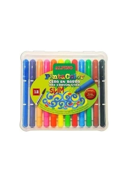 Alpino Pintacolor Slim Çevirmeli Mum Boya 12 Renk PX000112