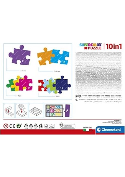 20272 Supercolor 10'u 1 Arada Dc Çizgi Roman Çocuk Yapbozu 10'u 1 Arada (3 x 18, 4 x 30, 2 x 48 ve 1 x 60 Parça) - Yapboz 4 Yaşından Büyük Çocuklar Için, Italya'da Üretilmiştir, Çok Renkli, M fiyatları