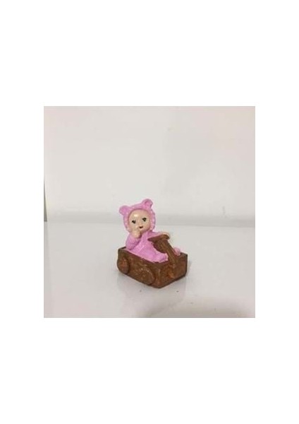 Sükseli Teraryum Objesi Arabalı Pembe Bebek A59014