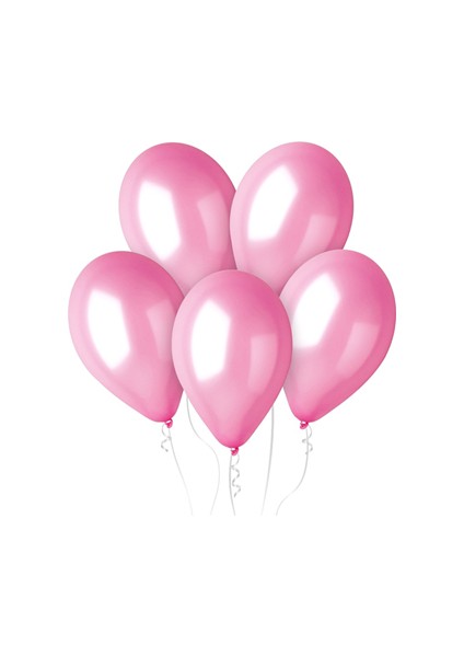 Gemar 11" Metalik Balon Pembe 100"LÜ