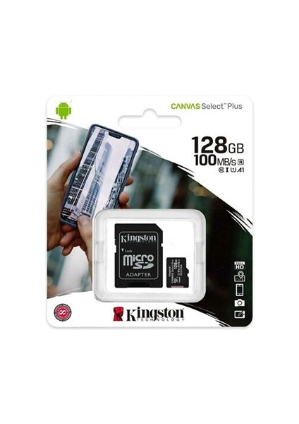 Kingston Sdcs2 128 GB Canvas Plus 100R A1 C10 Mıcrosd Hafıza Kartı